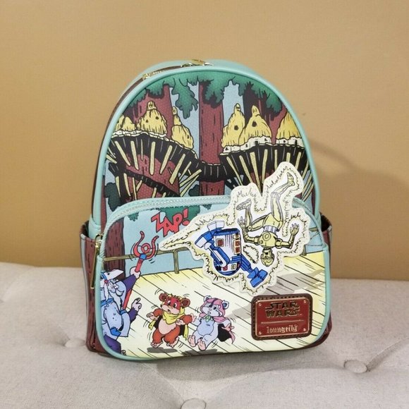 Loungefly Star Wars Ewoks and Droids Glow in the Dark Exclusive Backpack NEW main image 9